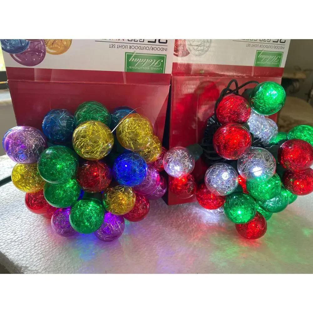 Living Solutions Holiday Indoor/Outdoor Light multi-color globe bulbs.2 box